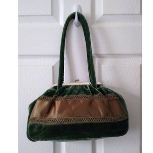 Drap Barcelona Green Velvet Purse